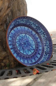 Azure Bloom – Hand-Painted Portuguese Ceramic Plate