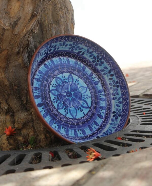 Azure Bloom – Hand-Painted Portuguese Ceramic Plate